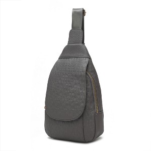 MKF Collection Cleisy M logo Embossed Vegan Leather Women’s Sling Bag by Mia K - 1 of 4
