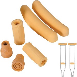 DMI Crutches Accessories Kit with Foam Underarm Crutch Pads, Closed-Style Hand Grip Covers and Durable Slip-Resistant Tips, Beige - 1 of 4