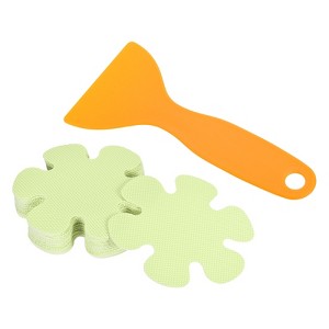 Unique Bargains Non Slip Bathtub Stickers Safety Shower Treads Adhesive Decal Flower Shape with Scraper Green 20 Pcs - 1 of 4