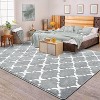 4'x6' Geometric Pattern Living Room Rug, Fluffy Non-Slip Rug - 4 of 4