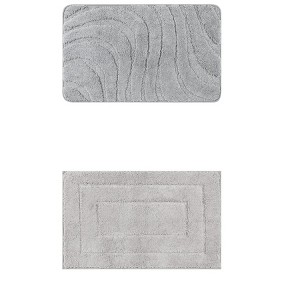 Unique Bargains 2Pcs Non-Slip Extra Thick Microfiber Soft Plush Bath Mats - 1 of 4