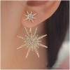 Bohemian Starburst Ear Jacket with Crystal Stars & Rhinestone Sun Design, Vintage Celestial Front & Back Earrings for Women and Girls - 2 of 4