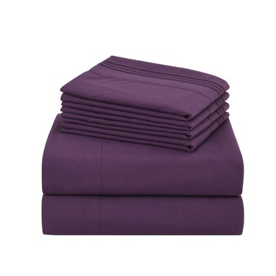 Marcielo 4/6 Pcs Soft Solid & Embroidery Bed Sheets Set