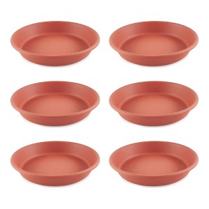 HC Companies Classic Plastic 17.63 Inch Round Plant Flower Pot Planter Deep Saucer Drip Tray for 20 Inch Flower Pots, Terracotta (6 Pack) - 1 of 4