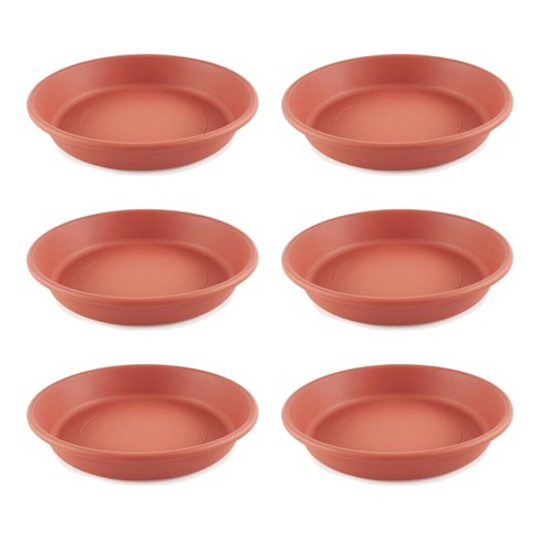 HC Companies Classic Plastic 17.63 Inch Round Plant Flower Pot Planter Deep Saucer Drip Tray for 20 Inch Flower Pots, Terracotta (6 Pack) - image 1 of 4