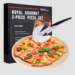 Royal Gourmet 2pc Pizza Set for BBQ  Grill Oven With 13'' Round Pizza Cordierite Stone
