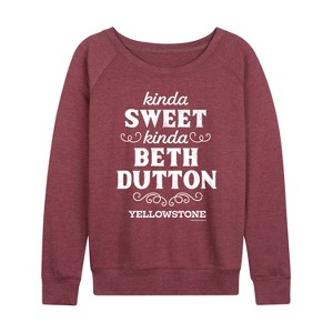 Women's - Yellowstone - Kinda Sweet, Kinda Beth Dutton Lightweight French Terry Slouchy - 1 of 4