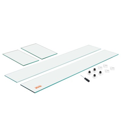 VEVOR Glass Wind Guard for Rectangular Fire Pit Table 30 x 14 x 7.5 Inch, 0.31 inch Thick and Sturdy Tempered Glass Panel, Transparent