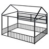 CAVINAS Twin/Full Size House Platform Bed Frame with Fence&Shelves,Metal Floor Bed for Kids Room,Bedroom - 4 of 4
