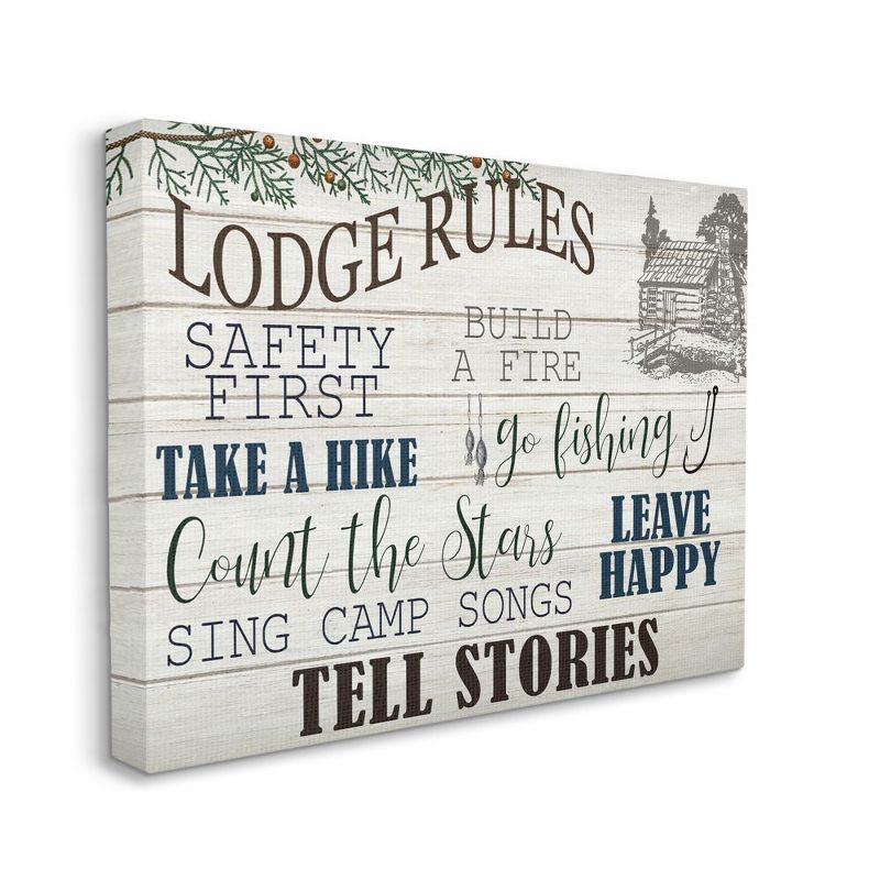 Stupell Industries Lodge Rules Text with Cabin Brown Blue Word Design, 1 of 6