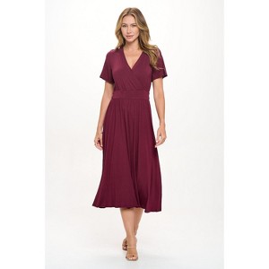 WEST K Women's Candace Short Flutter Sleeve Faux-Wrap Midi Dress - 1 of 4