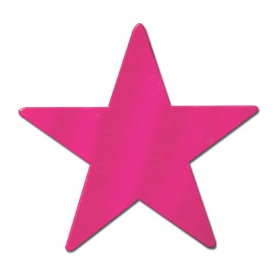 Beistle 15" Foil Star Cutouts Cerise 6/Pack 55840-C