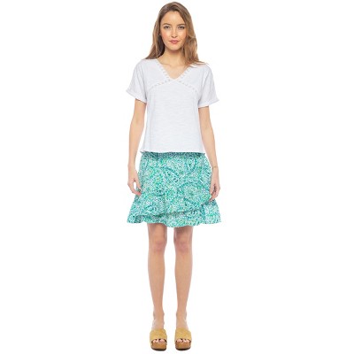 Parker and Rowe | Slub Lace Trim Henley Top