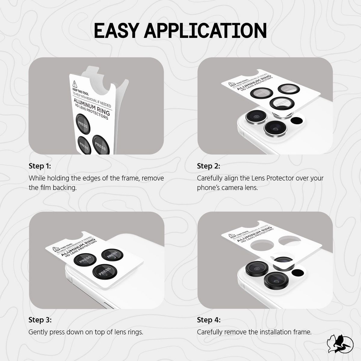 Pelican Apple iPhone 16 Series Aluminum Rings Camera Lens Protector - Black - thumbnail 5