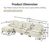 L-Shaped Sectional Sofa with Ottoman, 4-Seater Sofa with Removable Ruffle Skirt and Flared Arms, Chenille Sofa with Cushion-Coolbibila - 4 of 4
