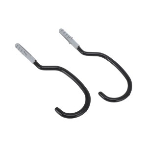 Unique Bargains Garage Storage Hooks with Screws Black 2.8"x5.9"x0.4" 2Pcs - 1 of 4