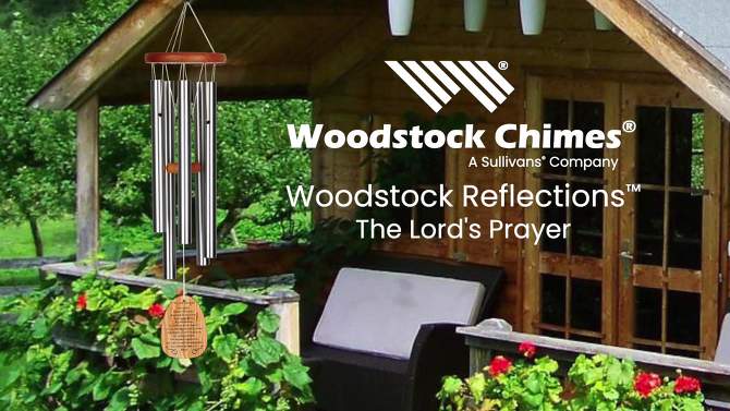 Woodstock Wind Chimes Signature Collection, Woodstock Reflections, 22'' Silver Wind Chime, 2 of 11, play video