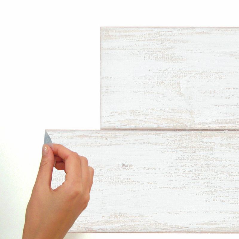 RoomMates Shiplap Wood Plank Peel And Stick Wallpaper White, 5 of 9