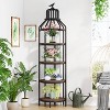 Hommoo 4-Tier Industrial Bookshelf with Bird Cage Design Brown - 4 of 4