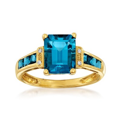 Ross-Simons 3.00 ct. t.w. London Blue Topaz Ring in 14kt Yellow Gold