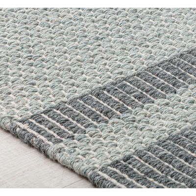 Handwoven Timeless Stripe 8'x10' Gray Wool Area Rug