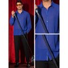 Lars Amadeus Men's Solid Button Front Long Sleeve Collared Party See Through Sheer Shirt - 4 of 4