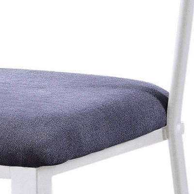 Saltoro Sherpi Industrial Gray Fabric & White Metal Counter Height Chair, Set of 2
