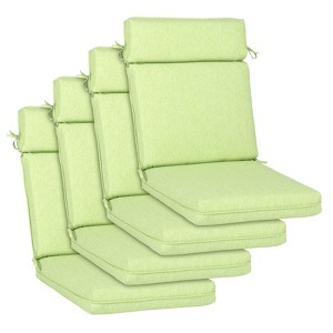 Aoodor Outdoor High Back Dining Chair Cushion Set, Water Proof & Stain Resistant Polyester Fabric Cover with Ties and Zipper, Set of 4 - 1 of 4
