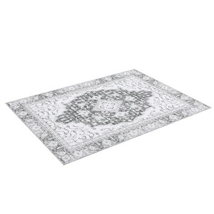 COZONY Washable Vintage Floral Rug, Non-Slip Low Pile Area Carpet for Multiple Home Spaces - 1 of 4