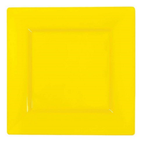 Smarty Had A Party 6.5" Yellow Square Plastic Cake Plates (120 Plates) - image 1 of 4
