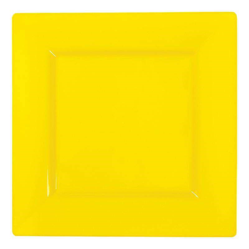 Smarty Had A Party 9.5" Yellow Square Plastic Dinner Plates (120 Plates), 1 of 5