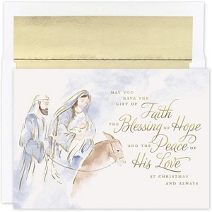 Masterpiece Studios Holiday Collection 16-Count Boxed Religious Christmas Cards With Foil-Lined Envelopes, 7.8" x 5.6", Blessing of Hope (942600) - 1 of 2