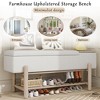 Airsurfer Modern Upholstered Storage Bench with Compartment and Shoe Rack, Entryway Fabric Bench with Side Table for Hallway or Bedroom - 3 of 4