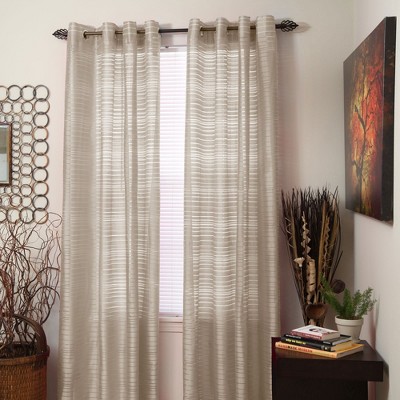 Hastings Home Maggie Grommet Curtain Panel - Beige