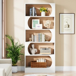 Hommoo 71" Wood 5-Tier Bookcase White - 1 of 4
