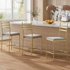 Set of 2/4 Counter Height Bar Chair with Back, Thick Cushion and Upholstered for Kitchen Island, Counter Bar - 2 of 4