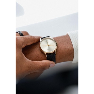 Peugeot Men's 40mm Champagne Wafer Slim Round Gold Plated Case Watch