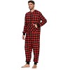 Ashford & Brooks Mens Flannel Hooded One Piece Pajama Union Jumpsuit - 3 of 4