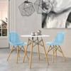 LeisureMod Dover 3-Piece Dining Set with Round White MDF Top Bistro Table and 2 Plastic Chairs - 2 of 4