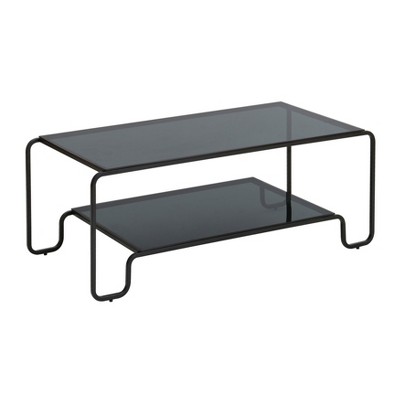 MH London Tucker Rectangle industrial Iron & Glass Coffee Table For Living Room