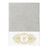Linum Home Textiles 100% Turkish Cotton MONICA Gold Thread 2PC Embellished Bath Towel Set - 2 of 3
