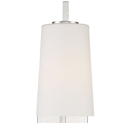 Sleek Polished Nickel 1-Light Dimmable Sconce with White Glass Shade
