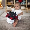 Drogo the Dino in an Egg Plushie, 12" Black and Red Dinosaur Stuffed Animal Gift| OrnamentallyYou - 3 of 4