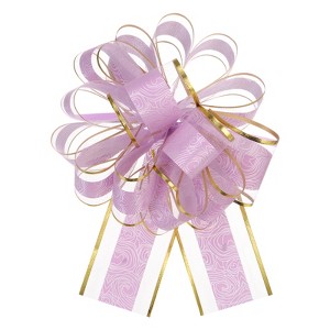 Unique Bargains Christmas Wedding Car Basket Gift Wrapping Large Organza Pull Bow 20 Pcs - 1 of 4