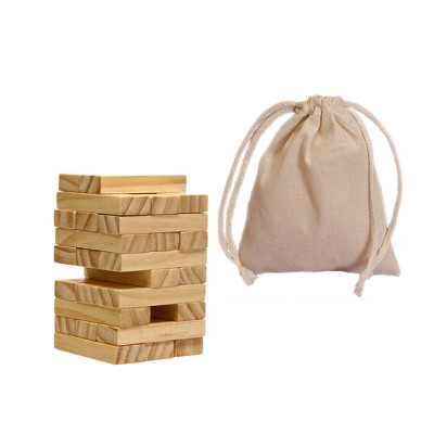 We Games Wood Block Stacking Party Game That Tumbles Down When You Play -  Includes 12 In. Wooden Box And Die : Target