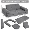 GustoWave 10pcs Modular Kids Couch Set, Foam Play Sofa for Toddlers, Convertible Children's Playroom Furniture, Gray - 2 of 4