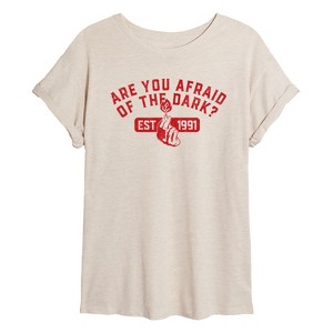 Women's - Are You Afraid of the Dark - Red Match Logo Oversized Graphic T-Shirt - 1 of 4