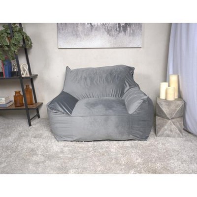Airsurfer Large Charcoal Gray Bean Bag Chair Cozy Relaxation Bean Bag Comfort Seating for Living Room Relaxation