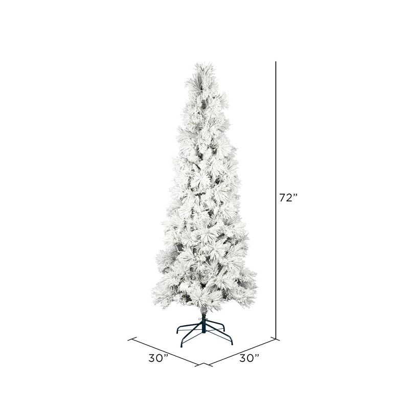Vickerman Flocked Atka Pine Slim Artificial Christmas Tree, 2 of 4