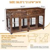 58 Inch Large Dog Crate Furniture - 2 Room Wooden Dog Kennel with Openable Divider, Crate TV Stand End Table - 2 of 4